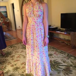Vintage Mr. B of California floral halter dress